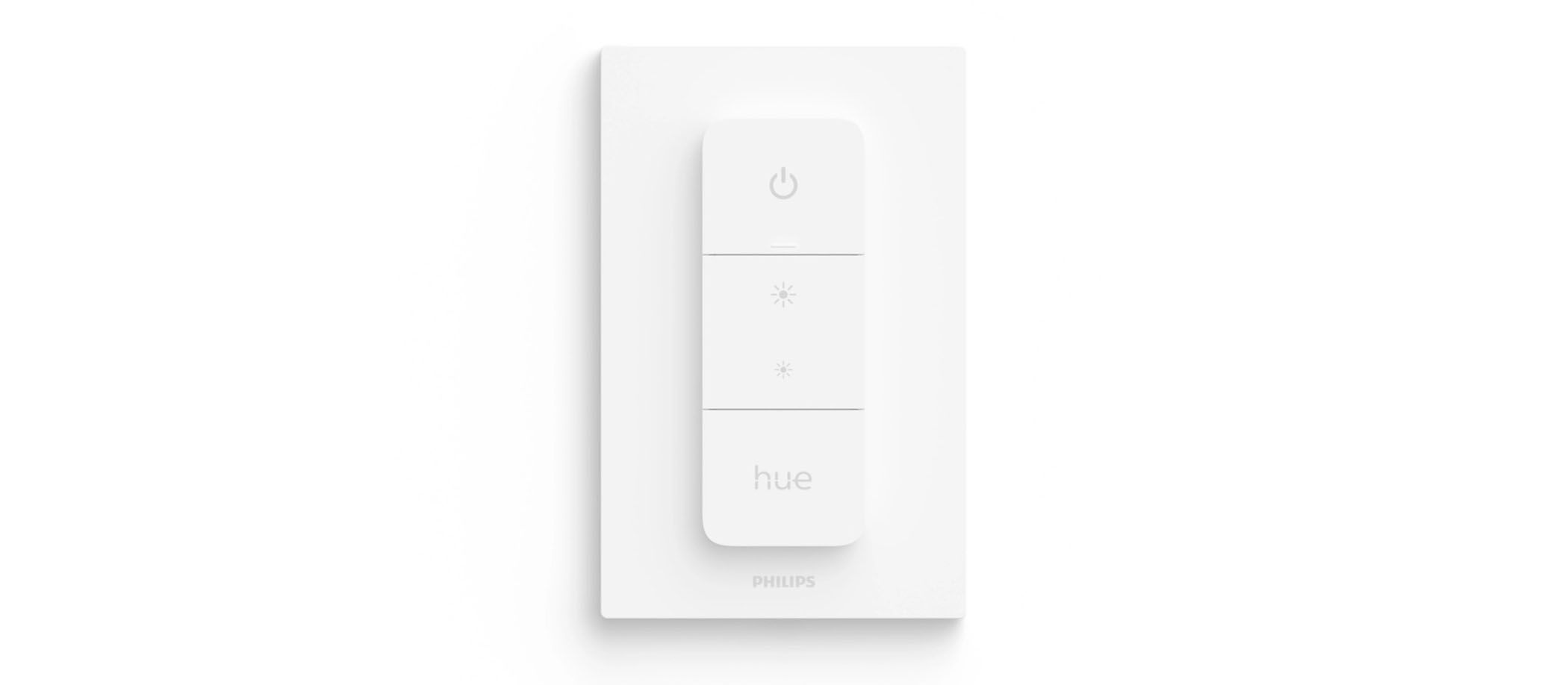 Philips Hue smart switch with dimmer controls.