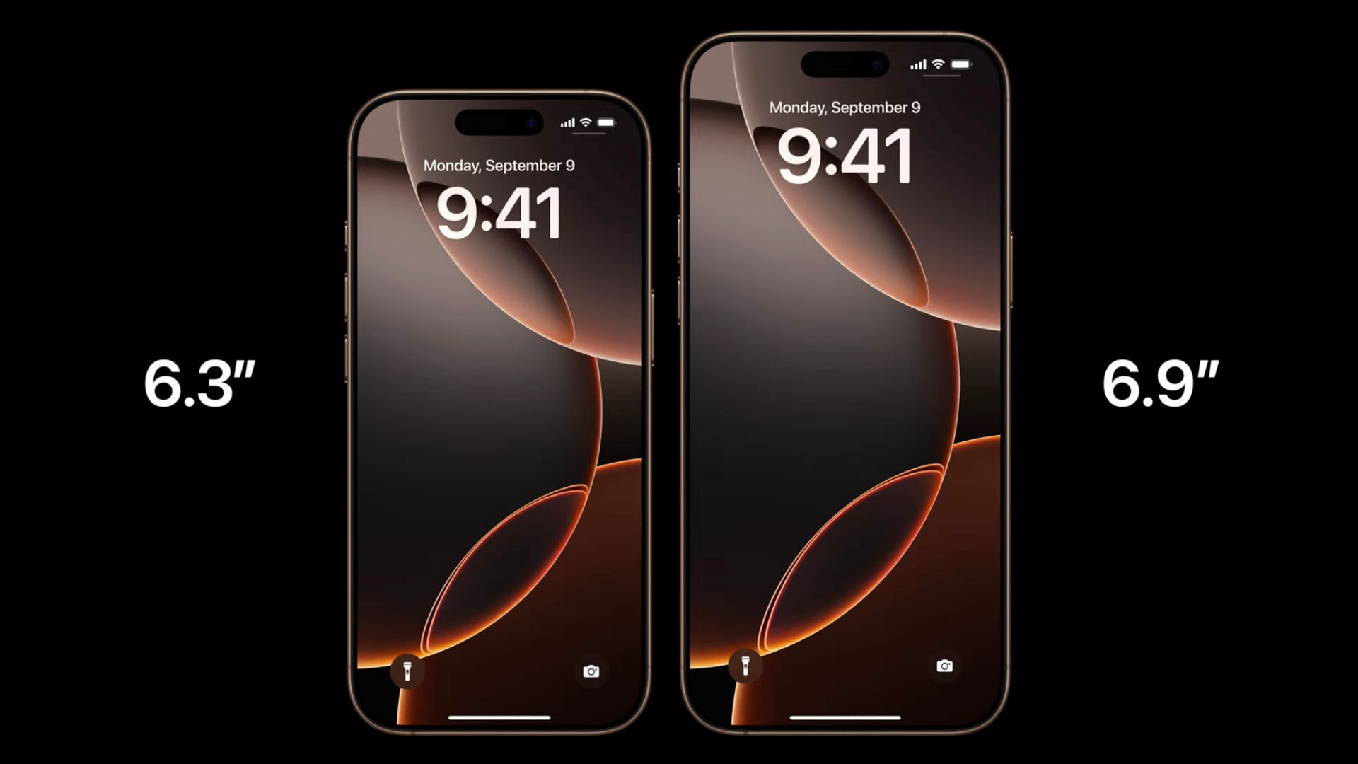 iPone 16 Pro and Pro Max screen sizes