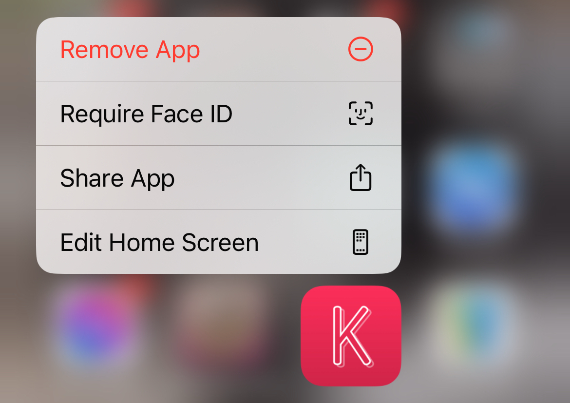 Lock or hide an app using the "Require Face ID" option on an iPhone.