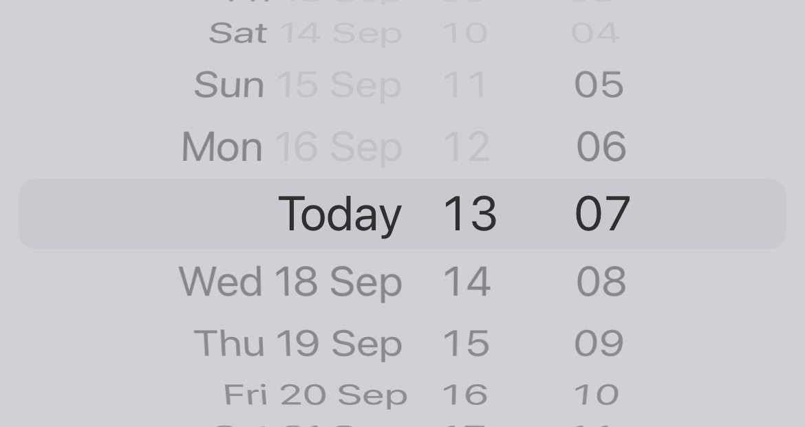 The time picker used to schedule a message.