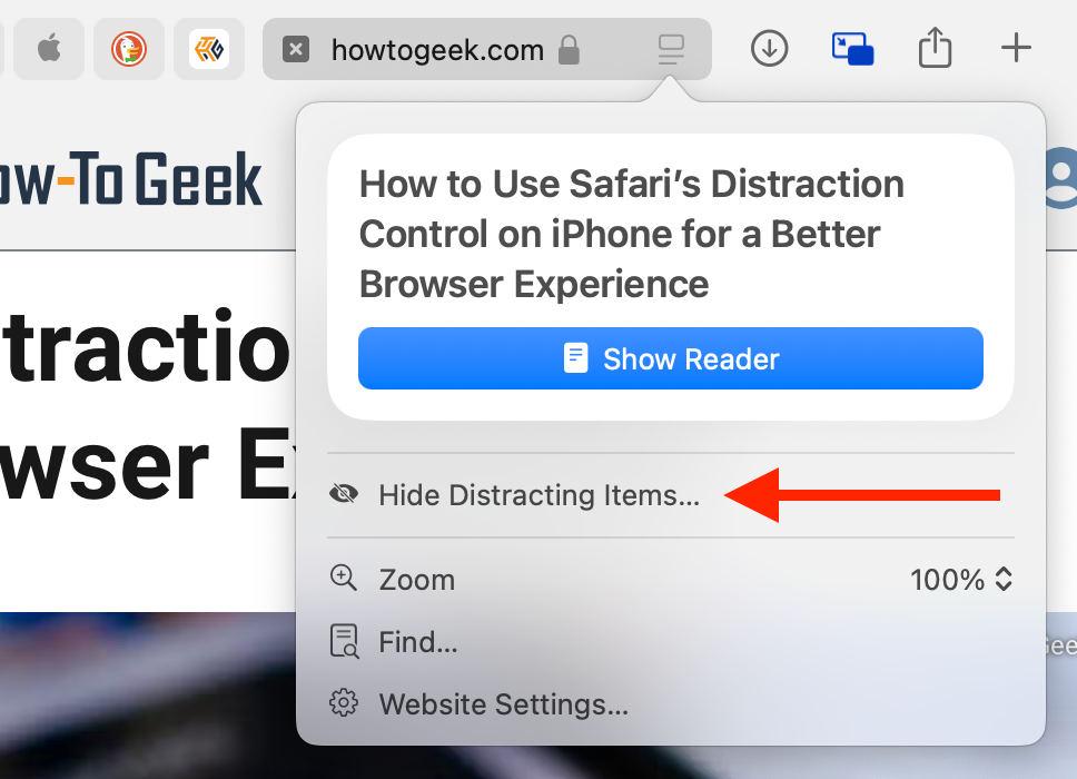 Hide distractions from web pages using Safari in macOS Sequoia.