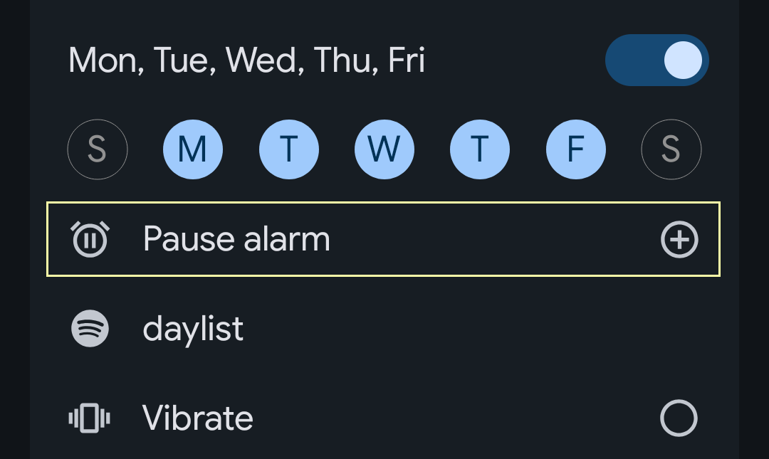 Pause alarm on Pixel.