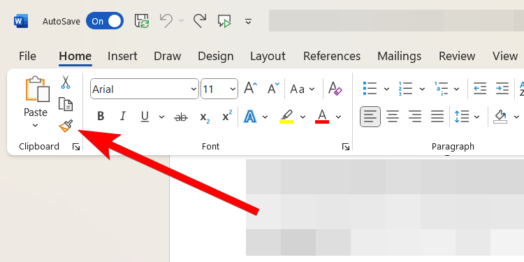 The "Format Painter" button in Microsoft Word.