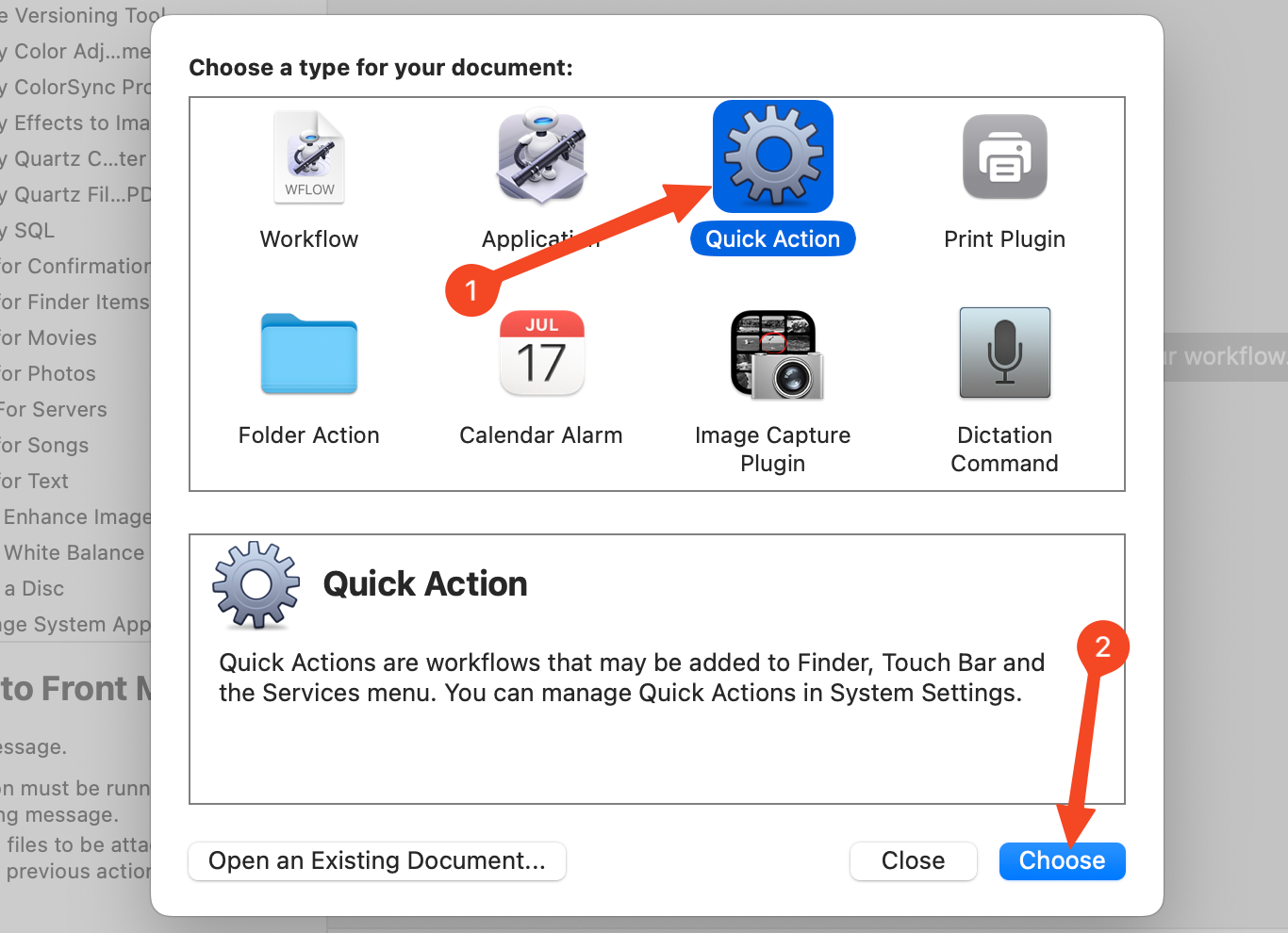 Set up a Quick Action in Automator.