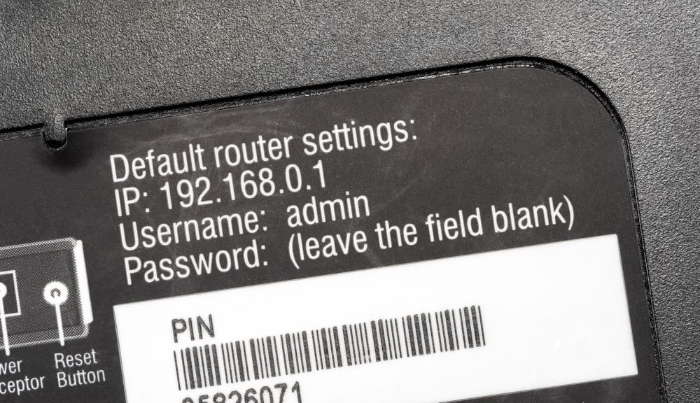 Default router settings.