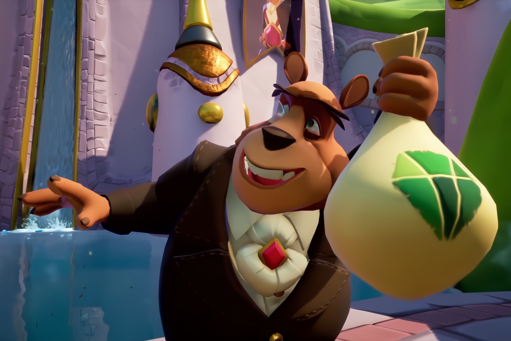 Moneybags holding a bag of gems in Spyro Reignited Trilogy.