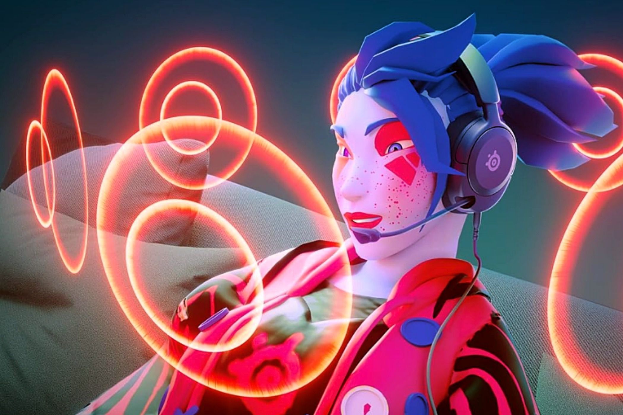 An animated figure wearing the SteelSeries Arctis Nova 1 headset.