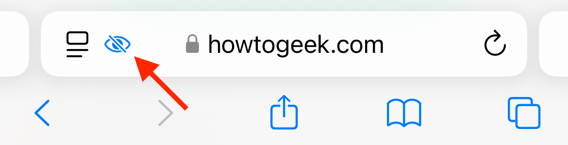 The Distraction Control icon in Safari's address bar on iPhone.