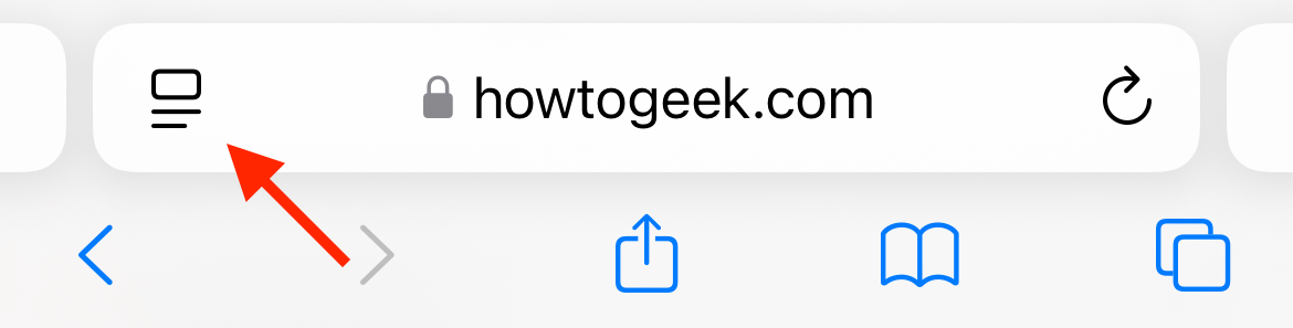 The website options button in a Safari address bar.