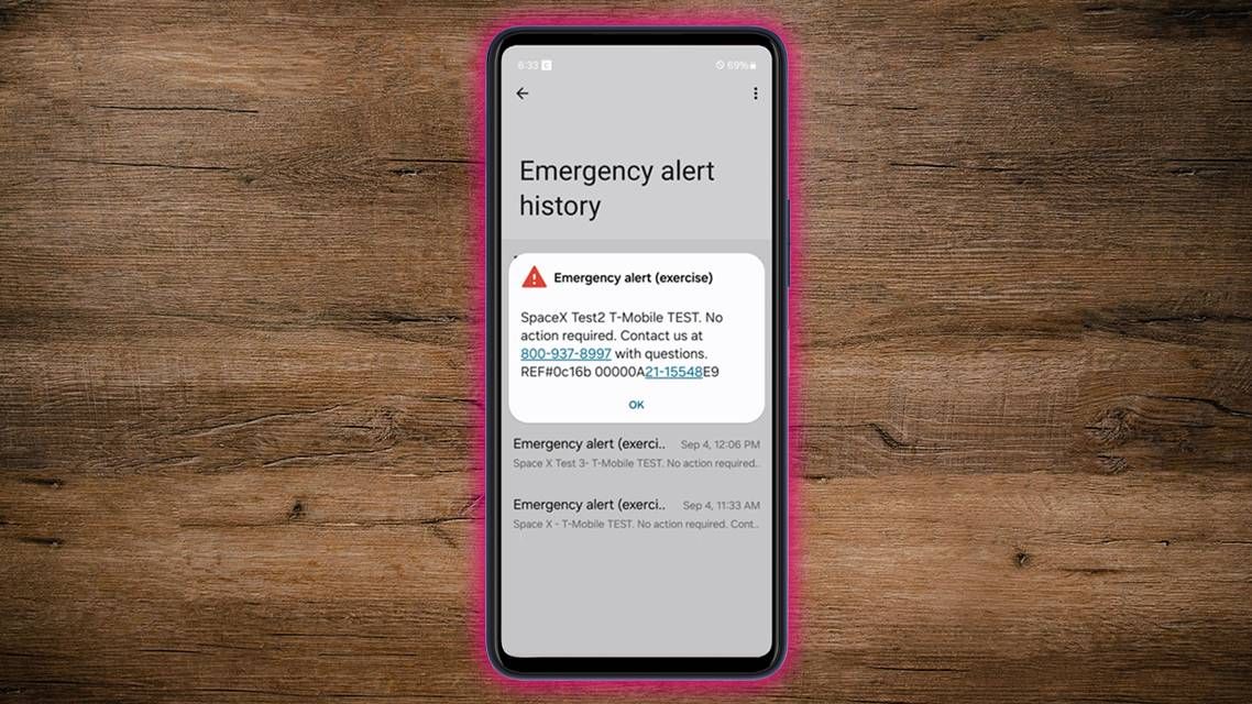 A simulated evacuation notice from T-Mobile