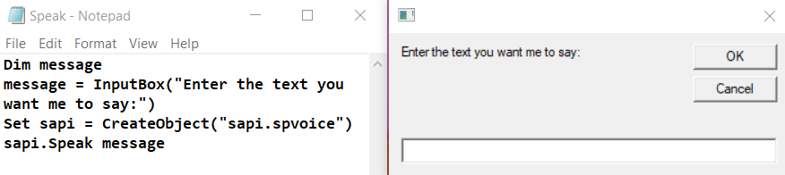 Use Notepad to Make Your Computer Speak.