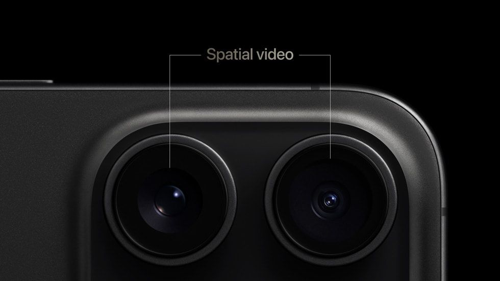 Vertial Camera setup of iPhone 15 Pro.