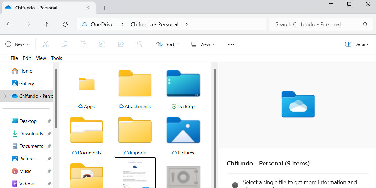 OneDrive folder on Windows.