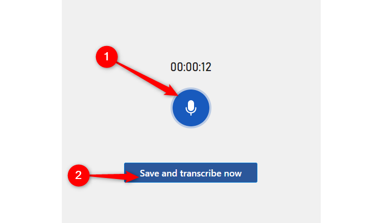 The transcription pane in Microsoft Word