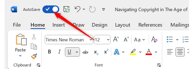 The Microsoft Word ribbon