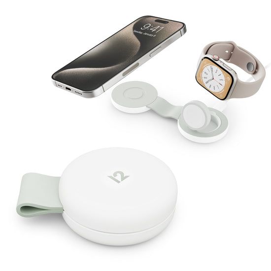 Twelve South ButterFly SE 2-in-1 wireless charger in closed and open configurations.