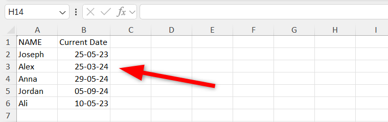 Excel spreadsheet with all participant data.