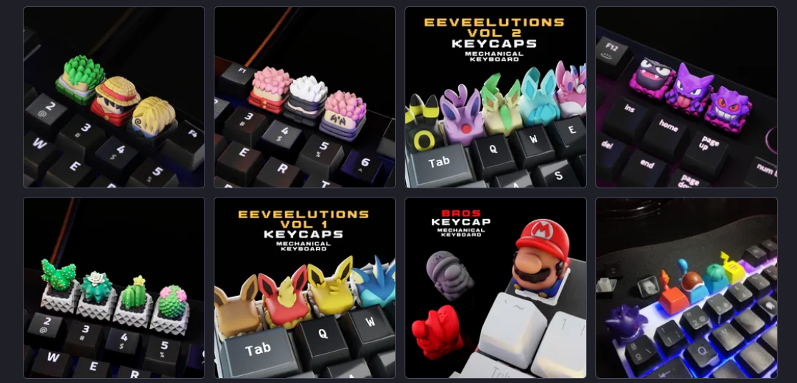 3D printtable keycap search results on Cults 3D