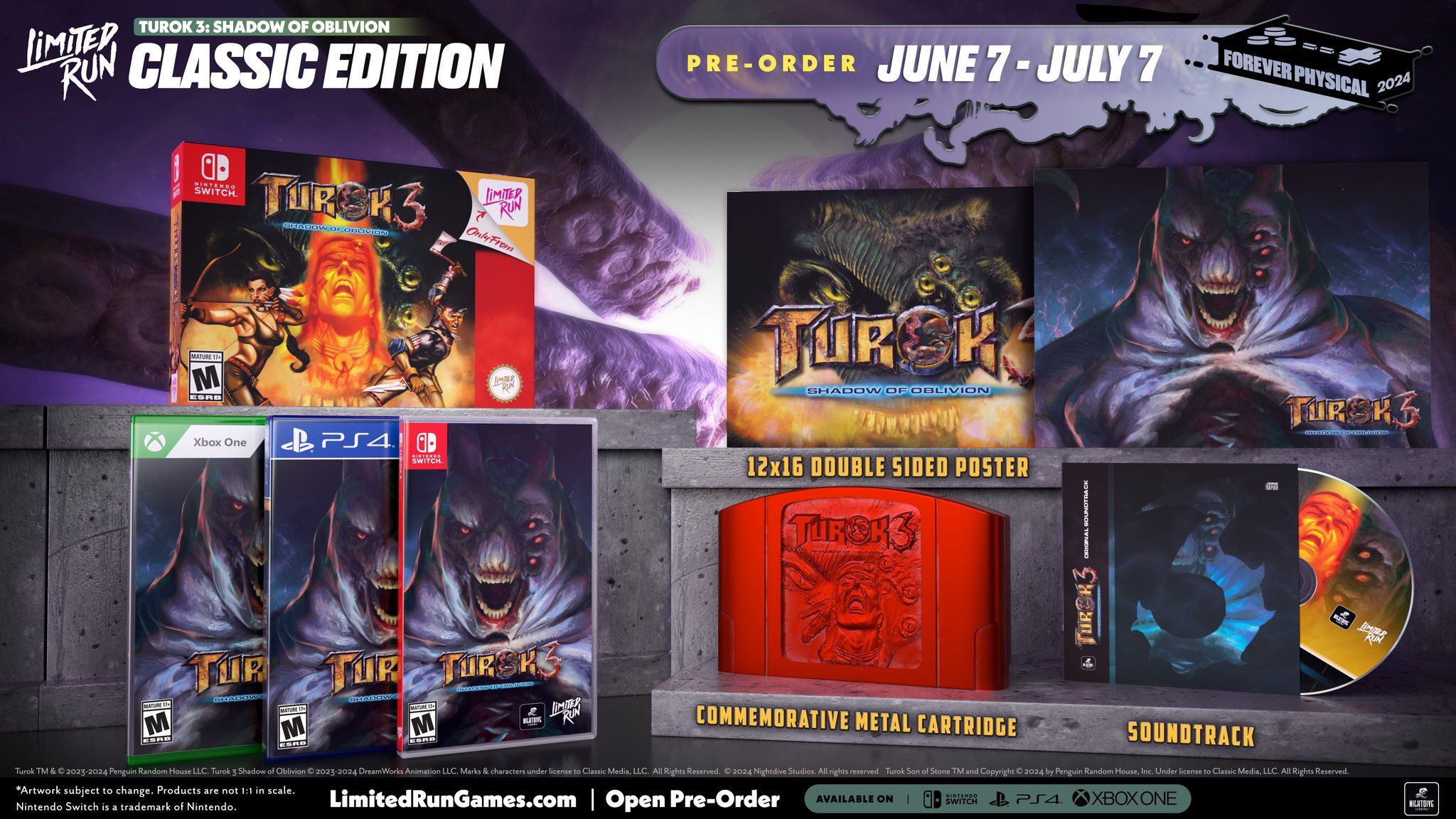 A collection of physical Turok games from Limited Run Games.