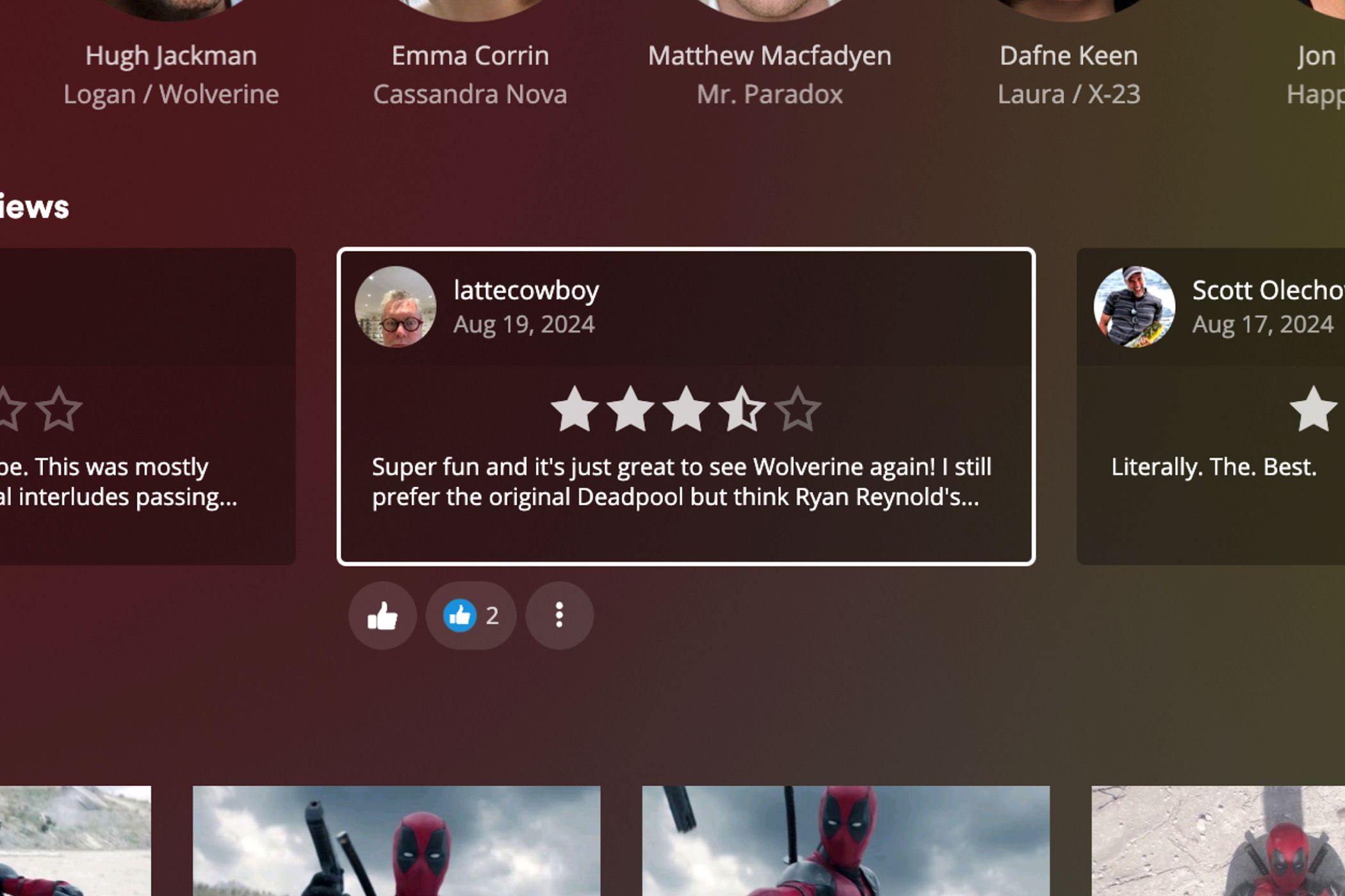 Community movie reviews in Plex.