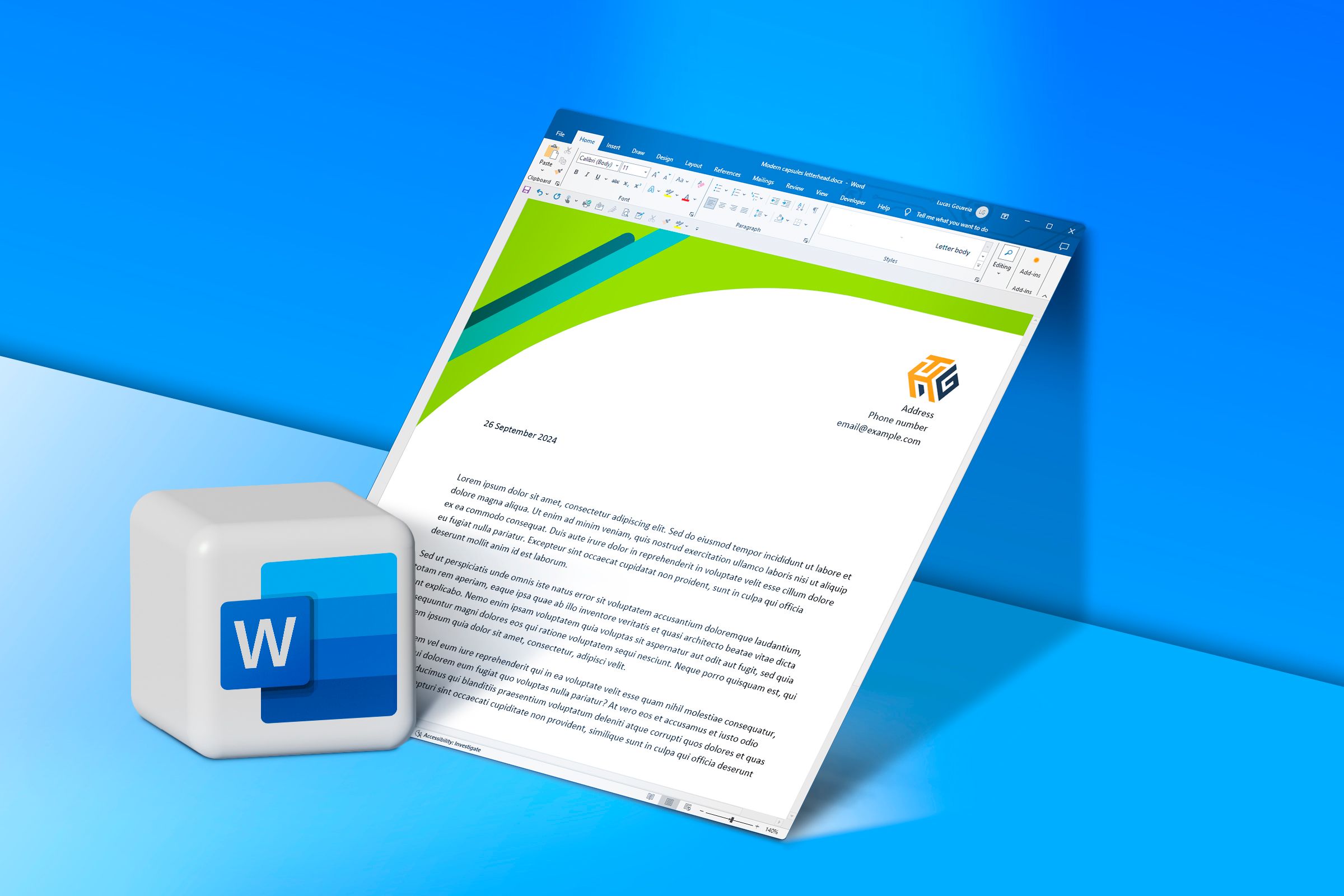 How to create your own letterhead in microsoft word