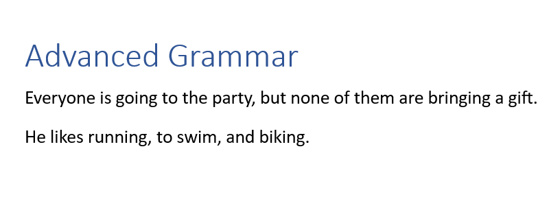 The advanced grammar test in Microsoft Word.