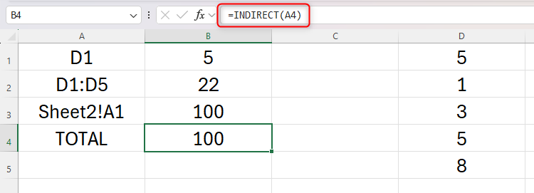 How to Use the INDIRECT Function in Excel