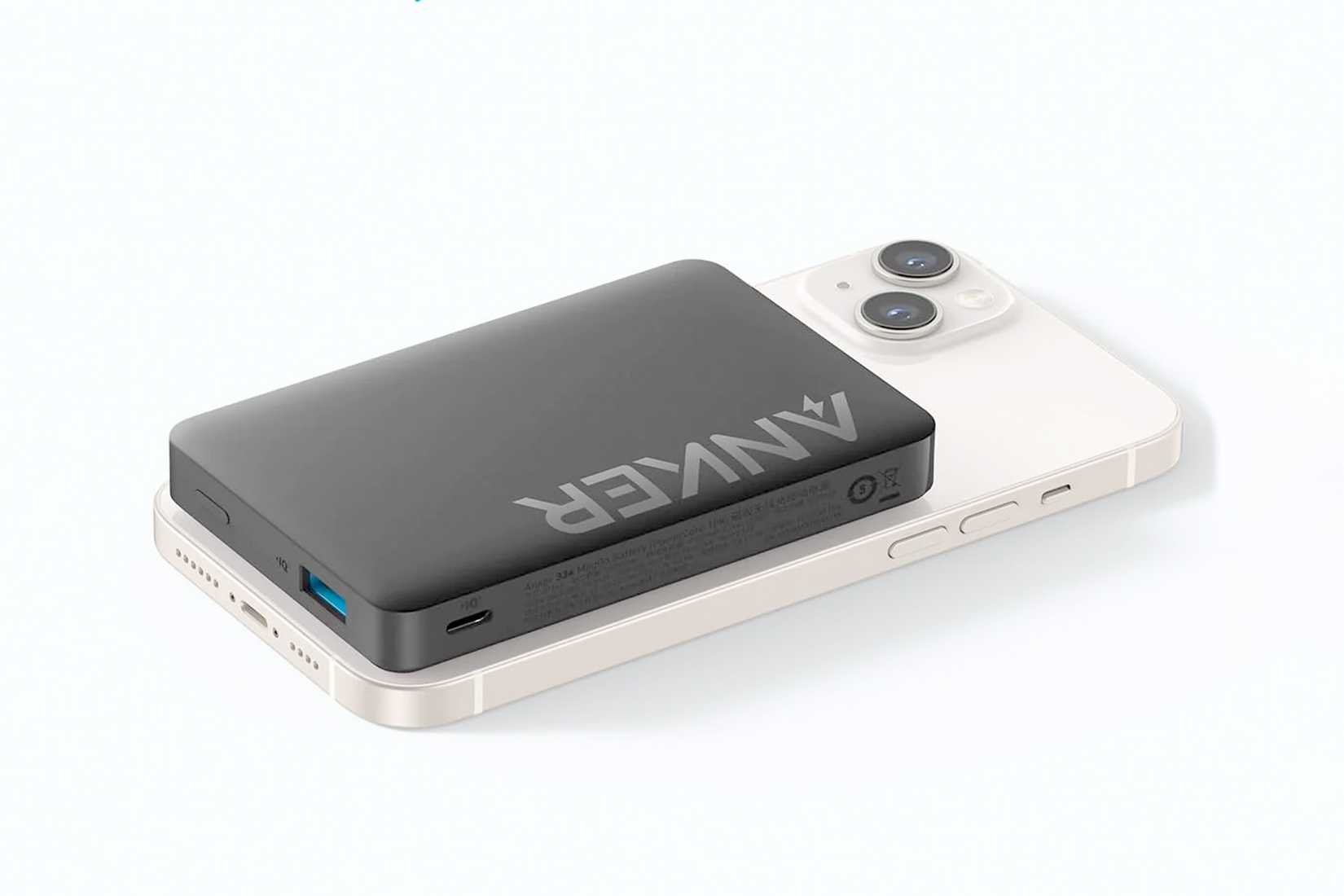 Anker battery on the back of an iPhone