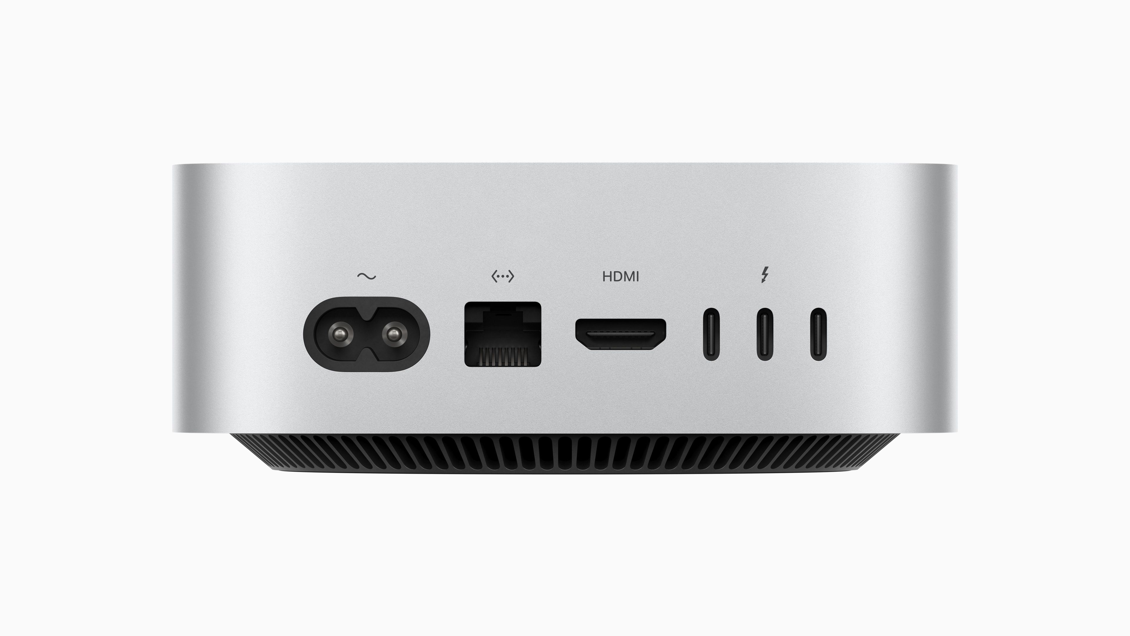 Rear port selection of the M4 Mac Mini.