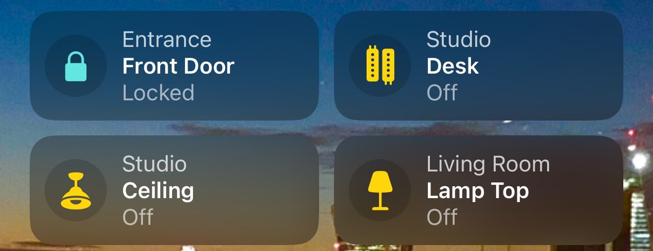 Apple's Home app confirming that the front door is locked.