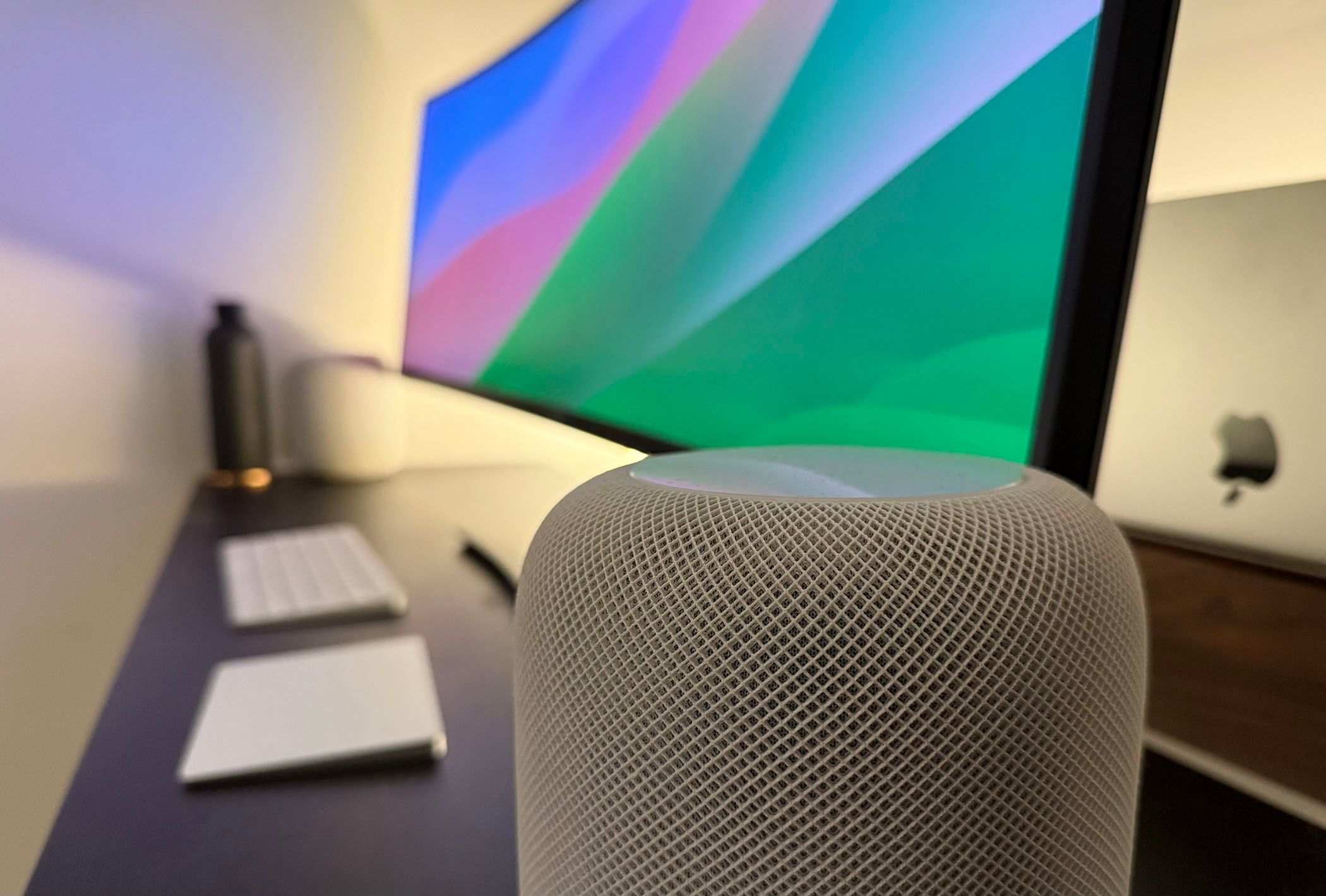 Asking my stereo-paired HomePods to play music.