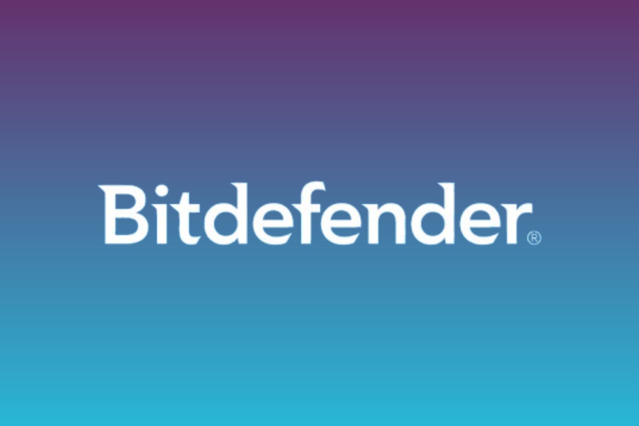 Bitdefender logo on a gradient background