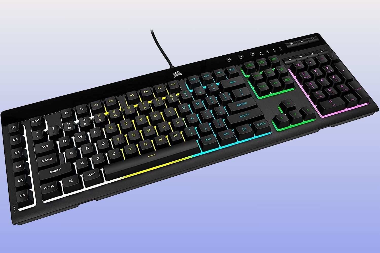 Проводная игровая клавиатура Corsair K55 RGB Pro с мембраной