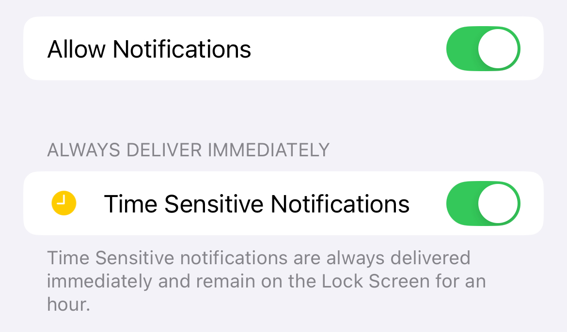 Diabling an app's notifications in iOS 18.