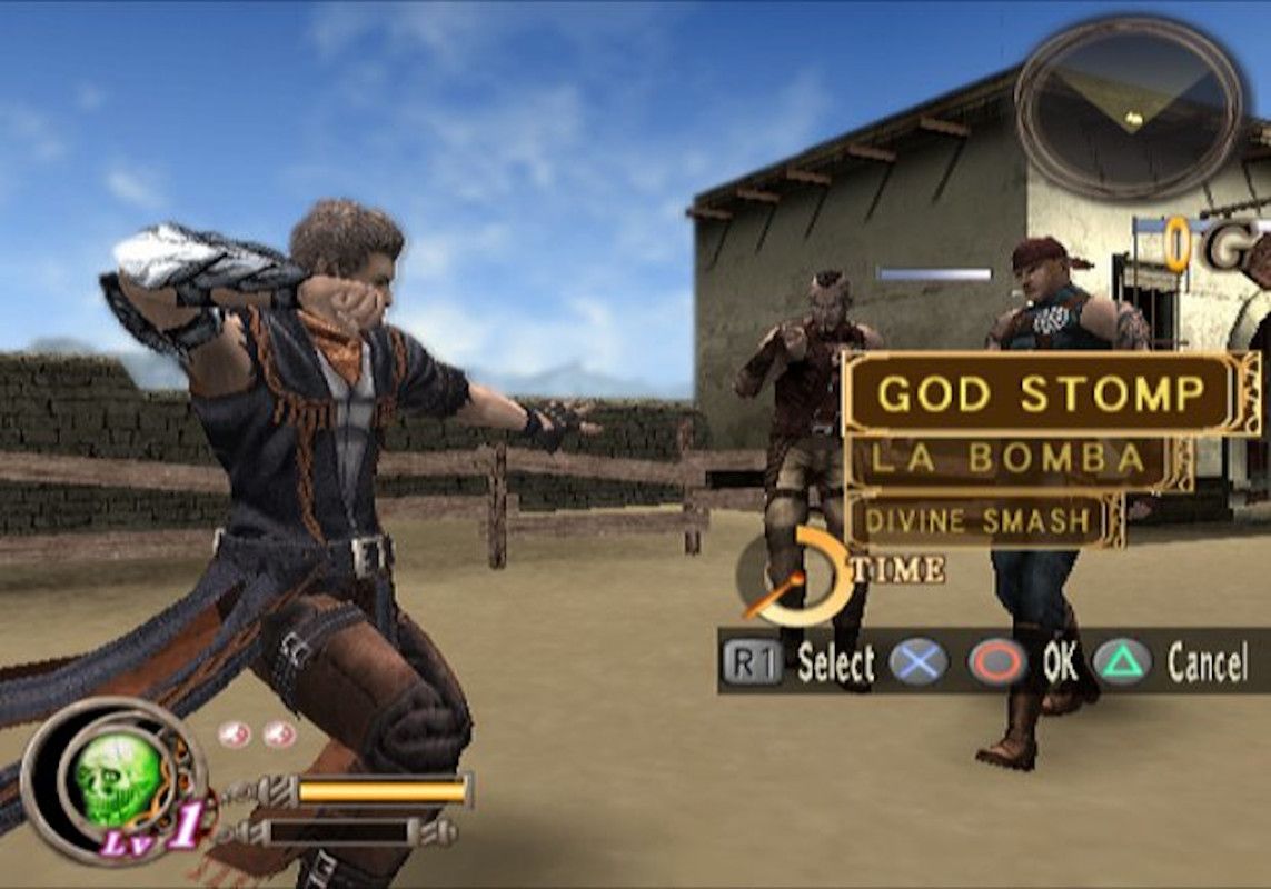 Screenshot from God Hand.