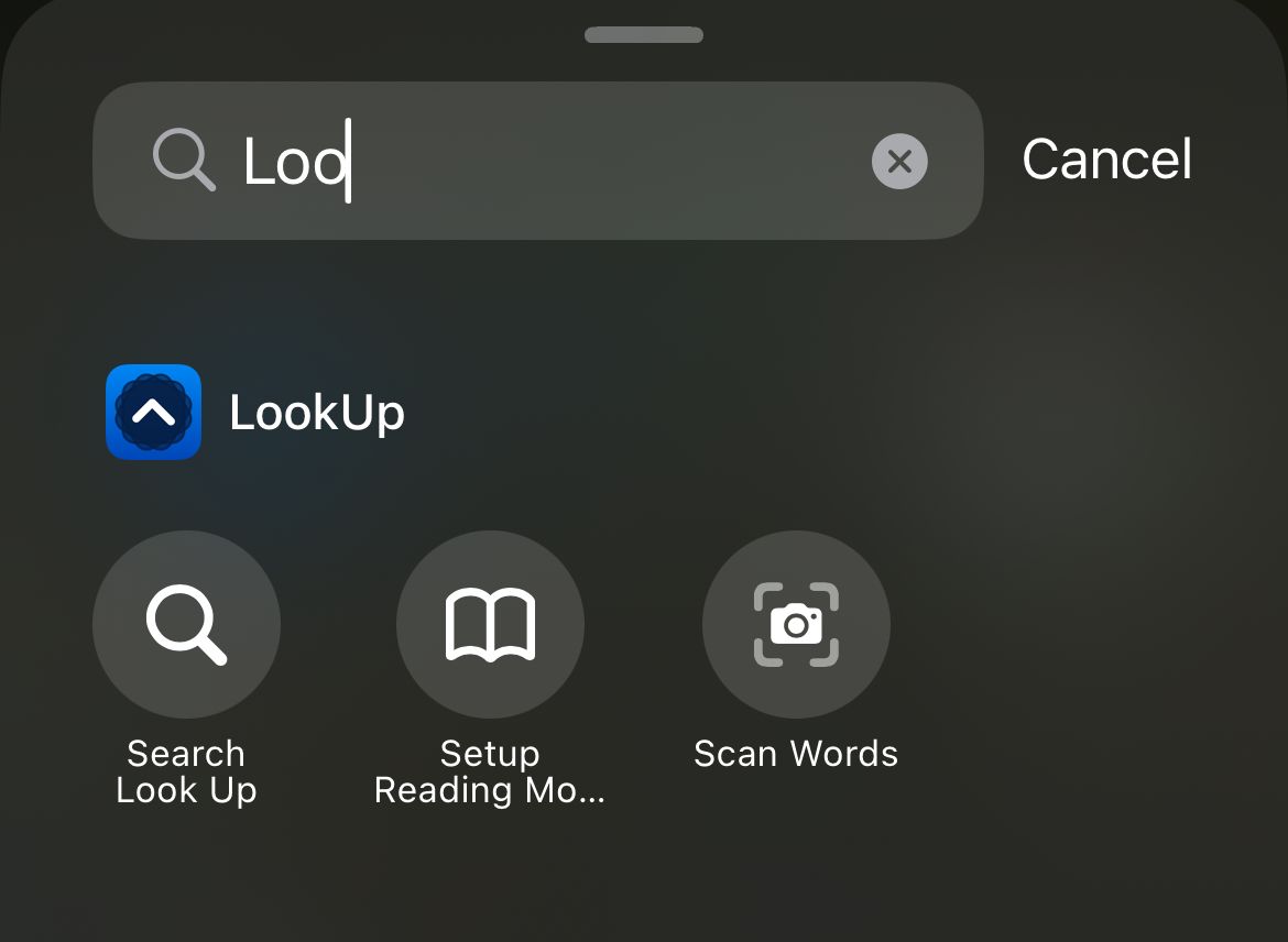 LookUp Dictionary's Control Center shortcuts.