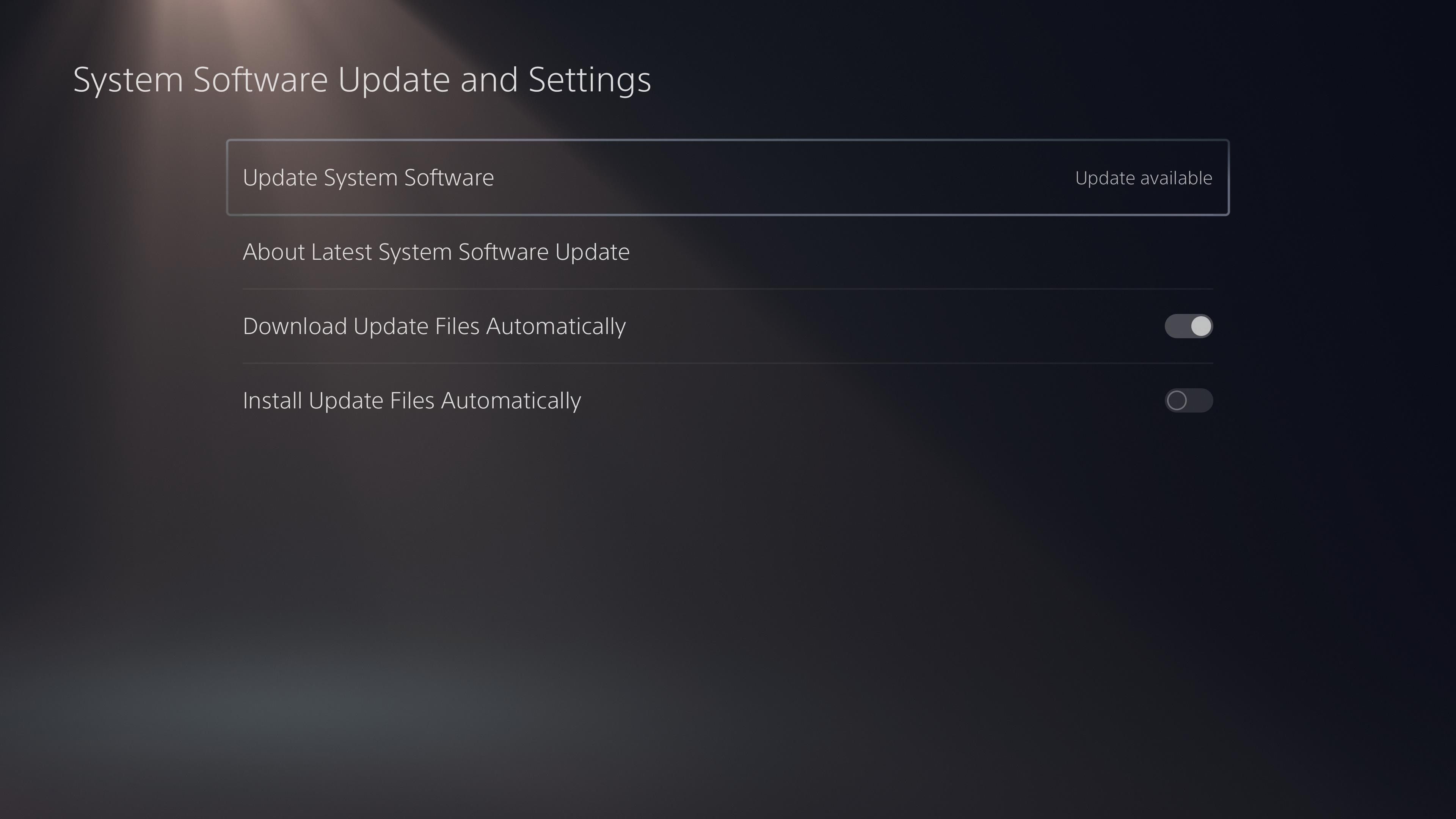 Update PS5 firmware using the System Update menu.