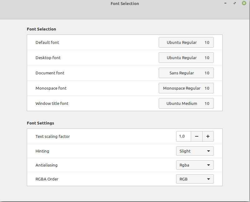 Picking fonts in Linux Mint