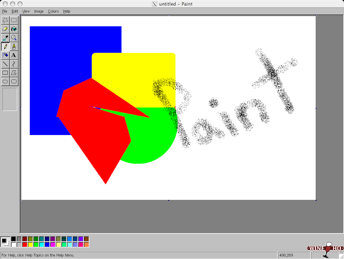 Microsoft Paint running in Wine on Linux