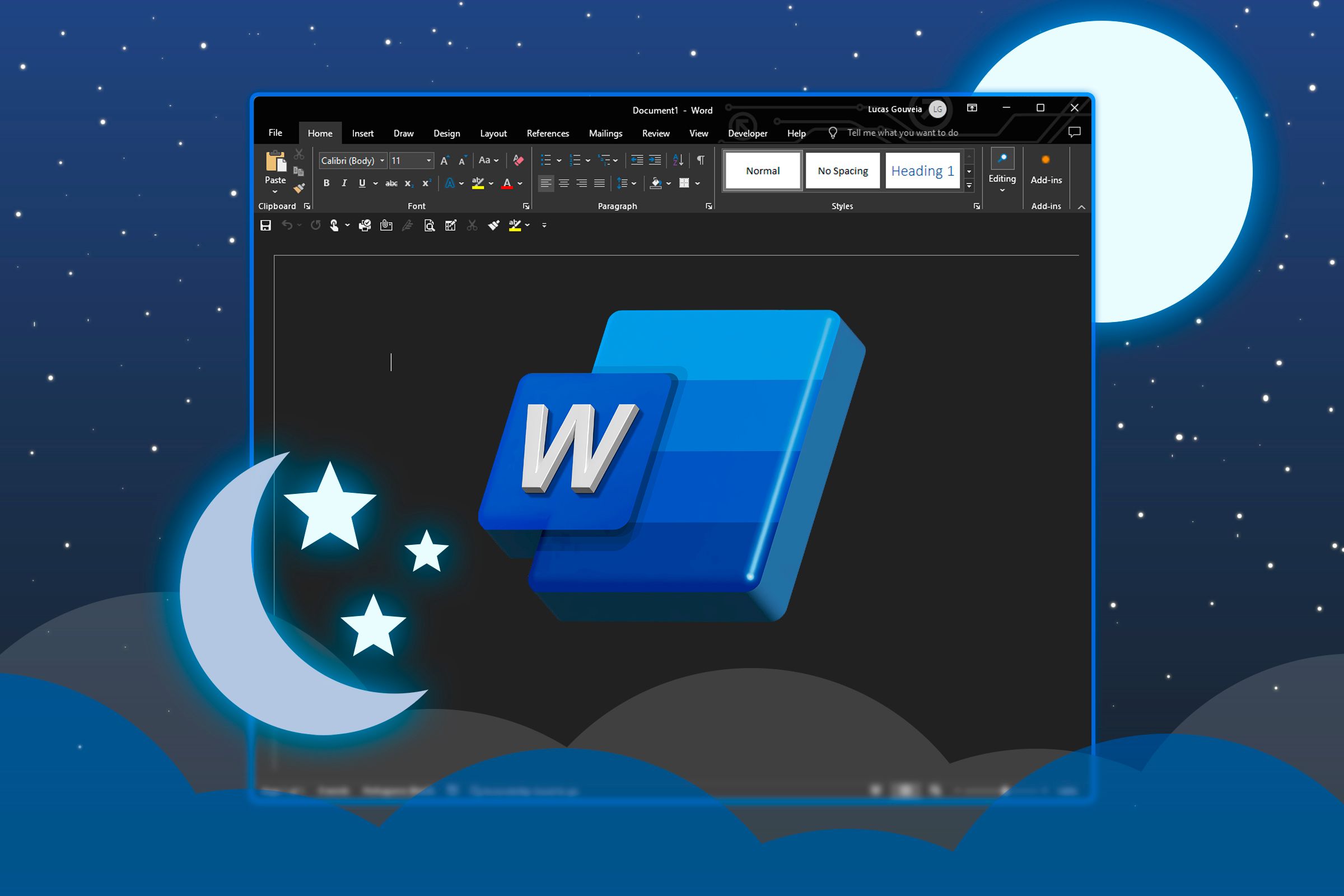 我只在深色模式下使用 Microsoft Word 