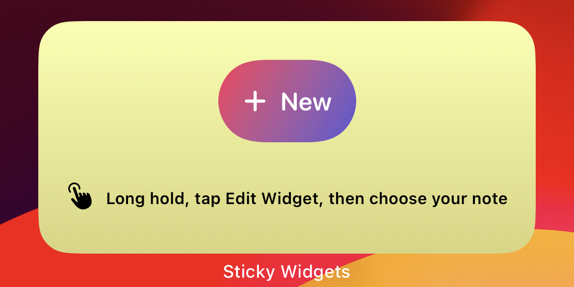 The Sticky Widgets widget on the home screen of an iPhone.