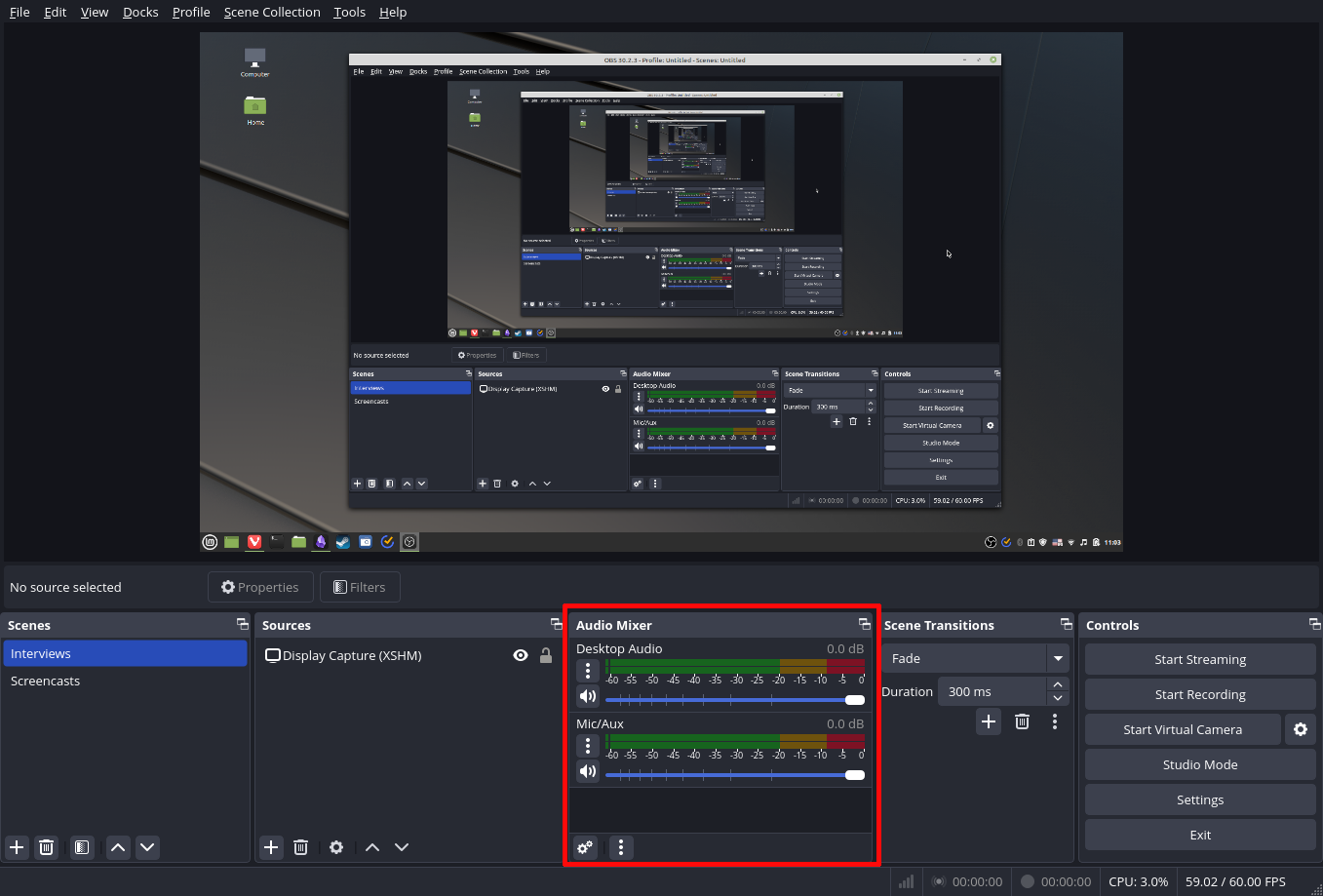  OBS Studio audio settings