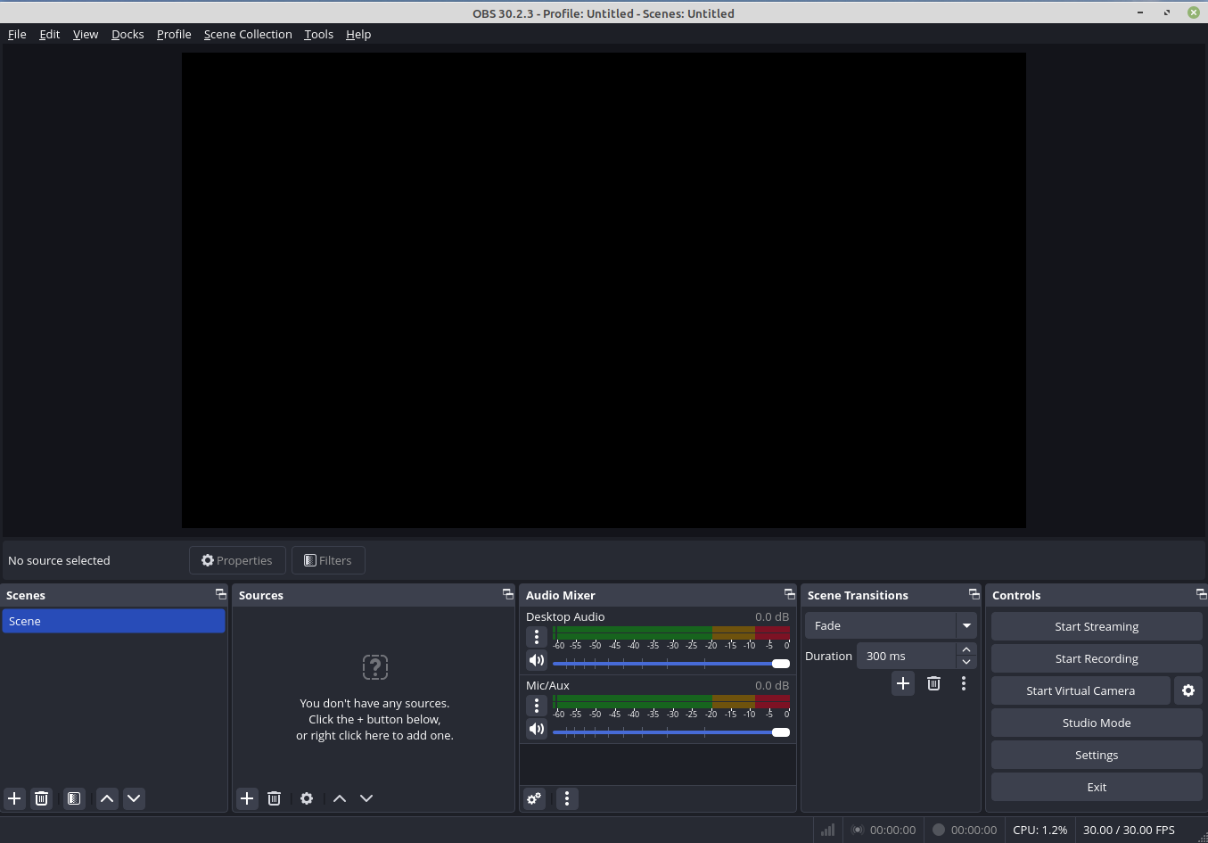 The OBS Studio interface