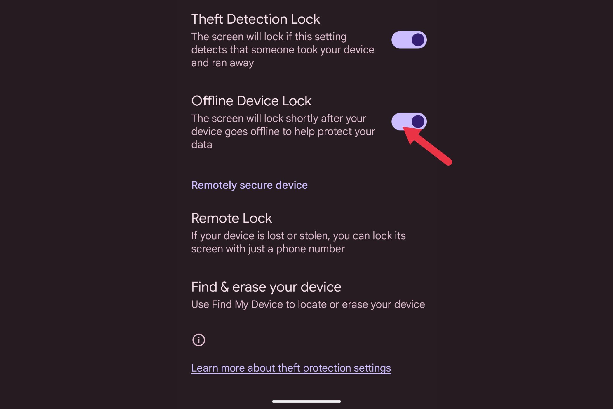 Offline Device Lock Setting Step 1