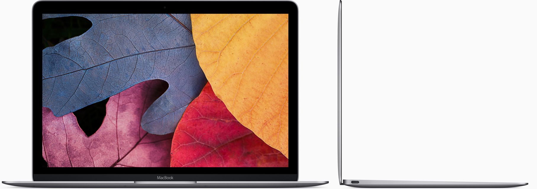 2015 MacBook from front and side.