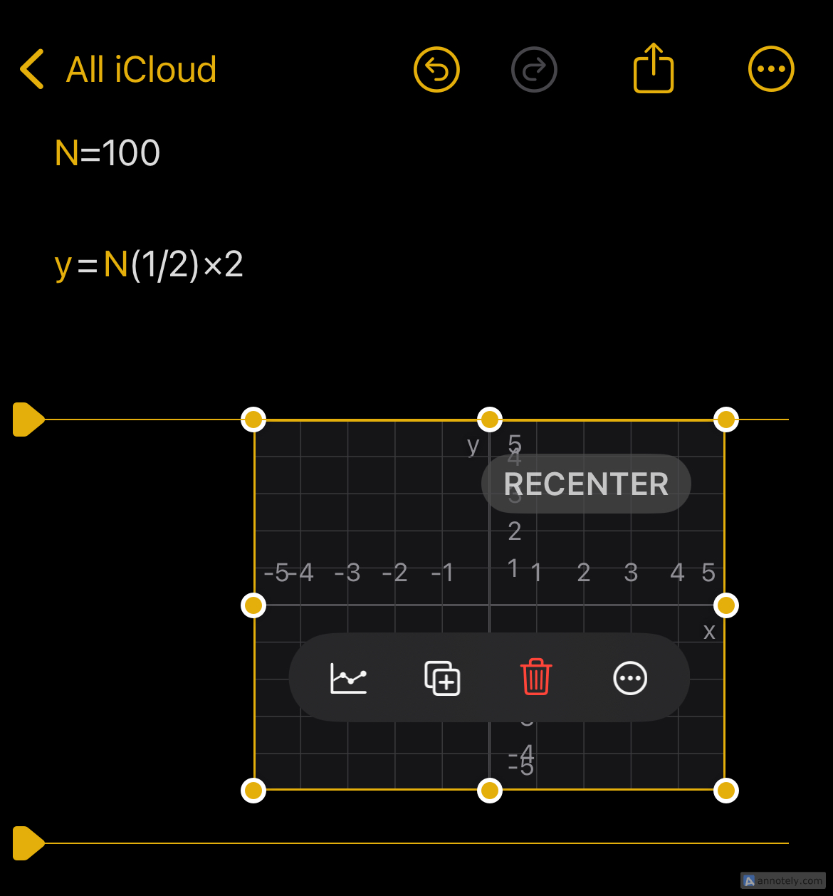 Resize the graph inserted in Math Notes.