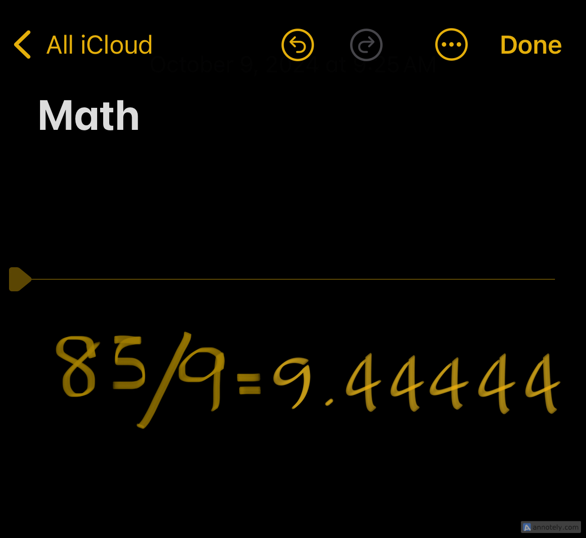 Do math in your math notebook using the pen tool.