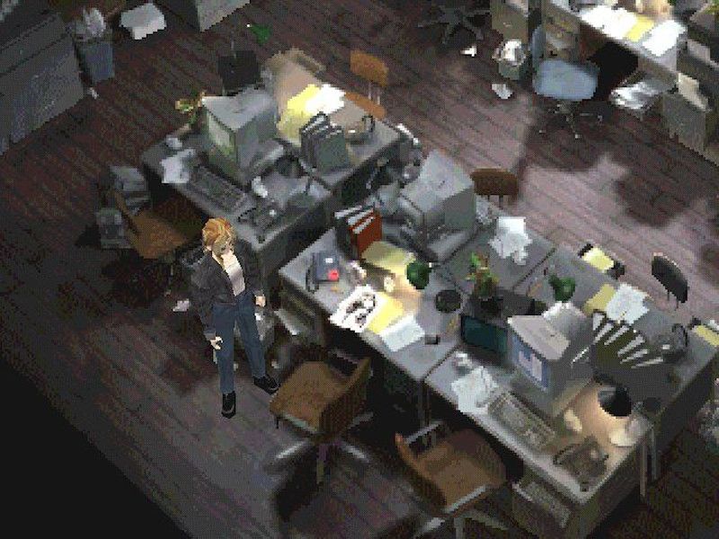 Aya Brea in a police station in Parasite Eve.