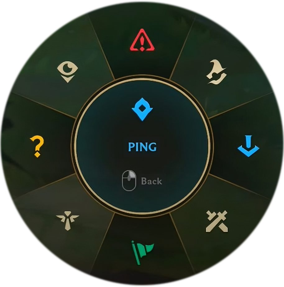 The smart ping wheel in League of Legends.