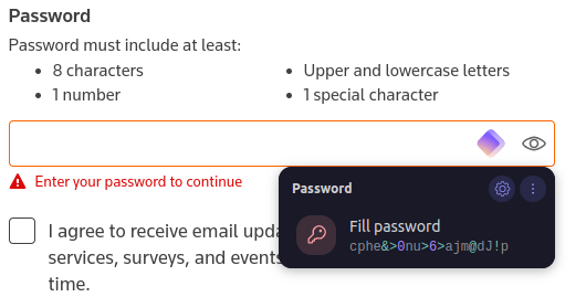 Generating a password in Proton Pass.